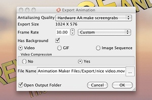 Aurora 3D Text Logo Maker for Mac - export animation