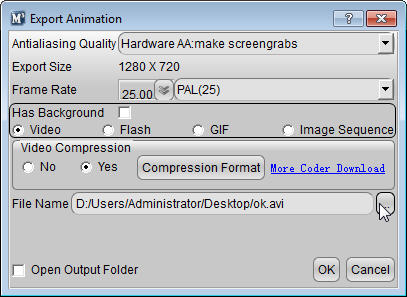 Aurora 3D Maker Export Animation Aurora 3D Maker (Mac & Windows) Export Animation