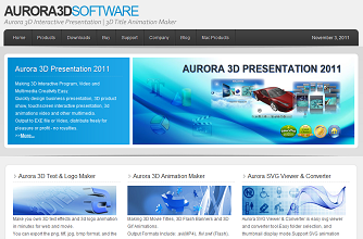 Aurora3D Software Presentation Website