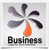 A grey Flower Logo created using 3D Logo maker