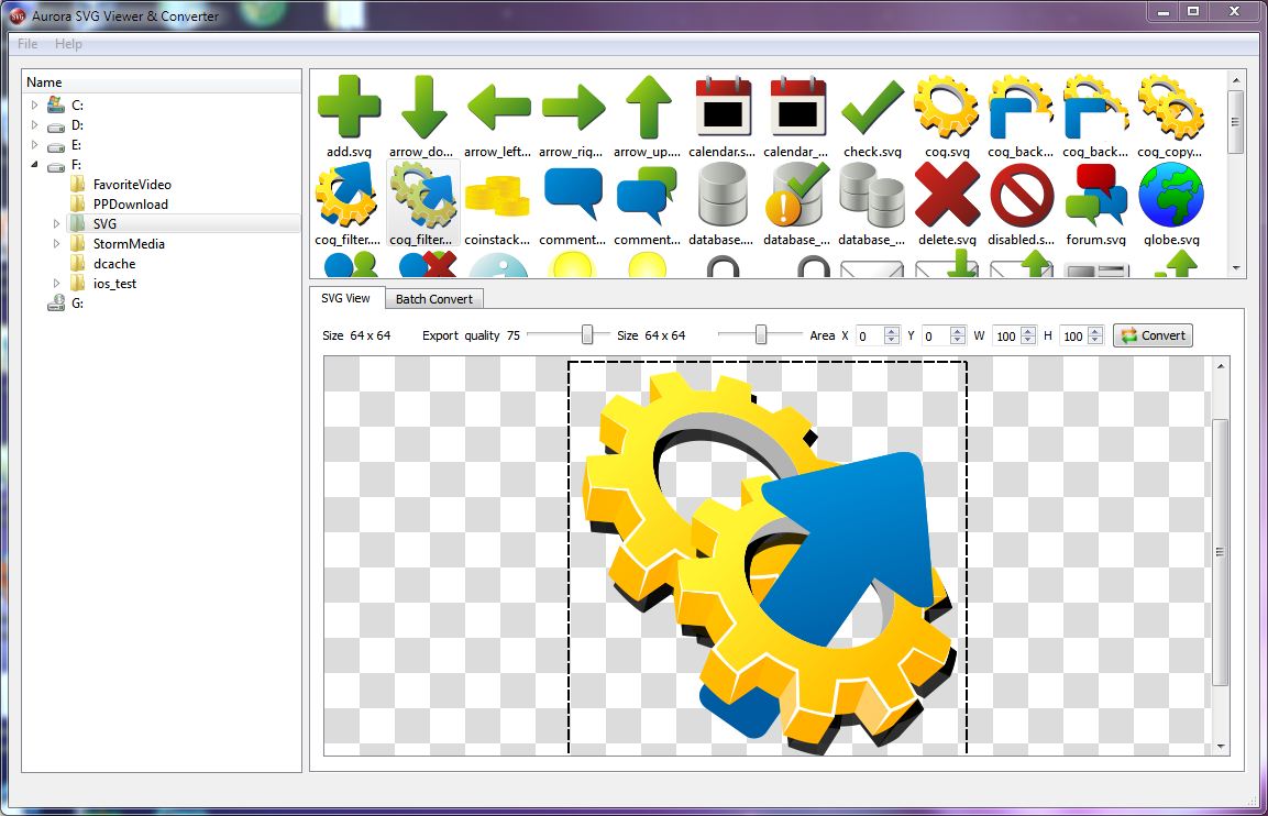 Windows 8 Aurora SVG Viewer & Converter full